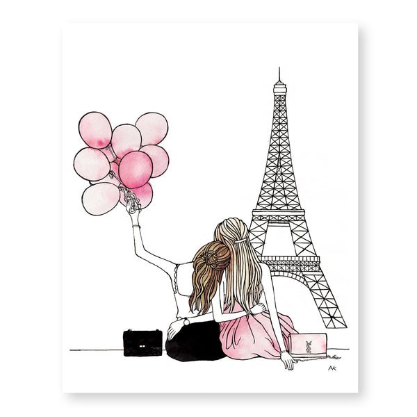Paris Eiffel Tower Best Friend Art Print