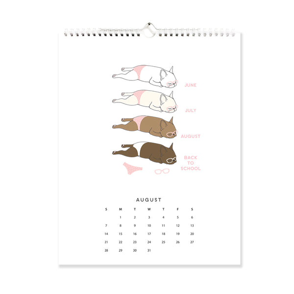 French Bulldog Wall Calendar Cute