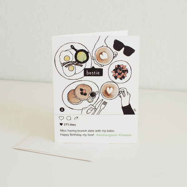 Food Illustration Instagram Best Friend Birthday Card