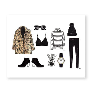 leopard jacket fashion illustration
