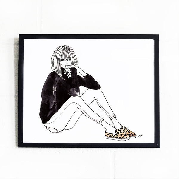 leopard shoes woman fashion illustration