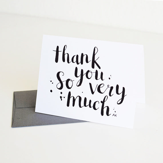 Brush Lettering Simple Thank You Card