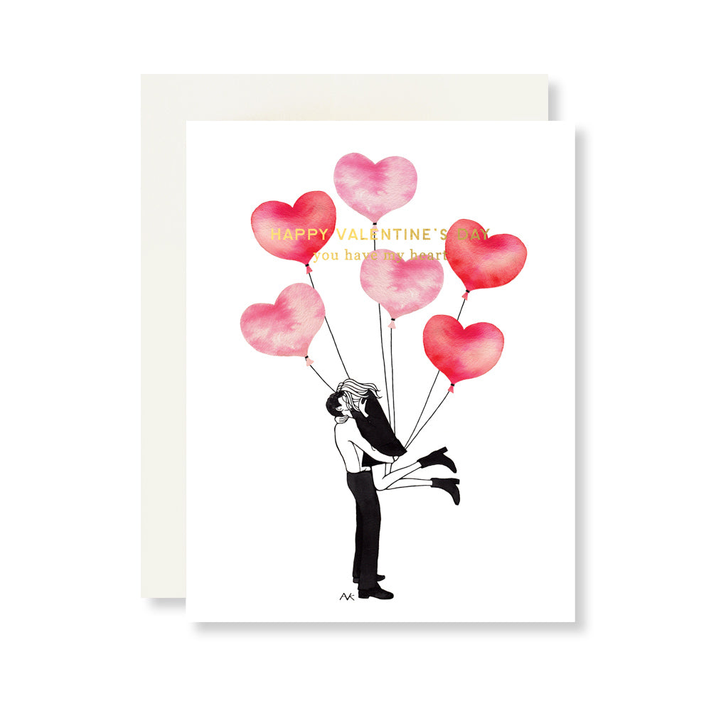 Heart Balloons Valentines Day Card