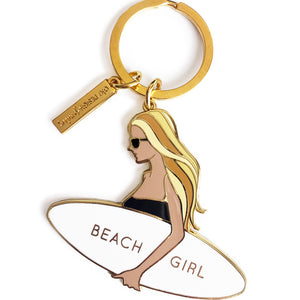 beach girl keychain blonde girl