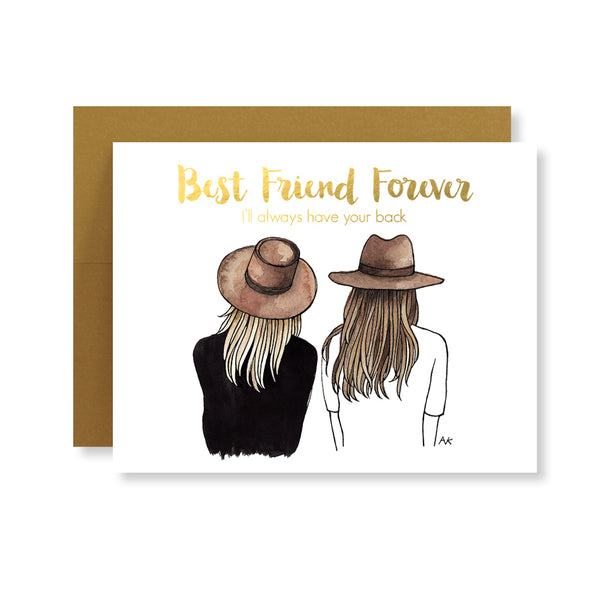 Best Friend Forever Card w. Gold Foil <Brown/Brown>