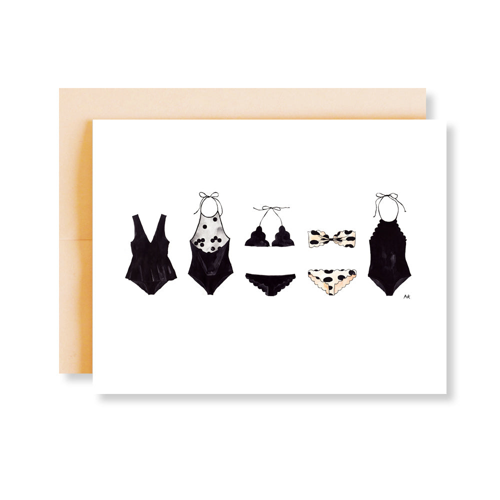 bikini fashion illustration card