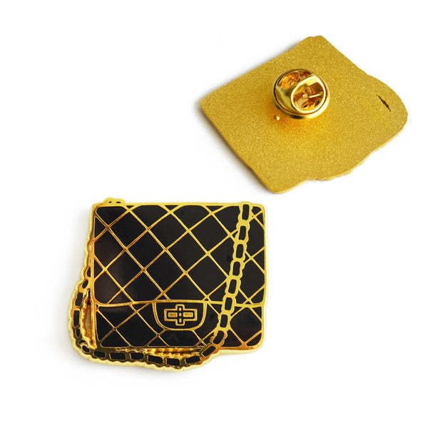 Quilted Chain Bag Enamel Pin