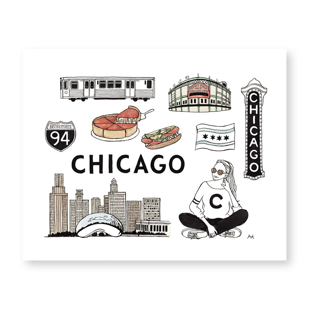 chicago illustration art print