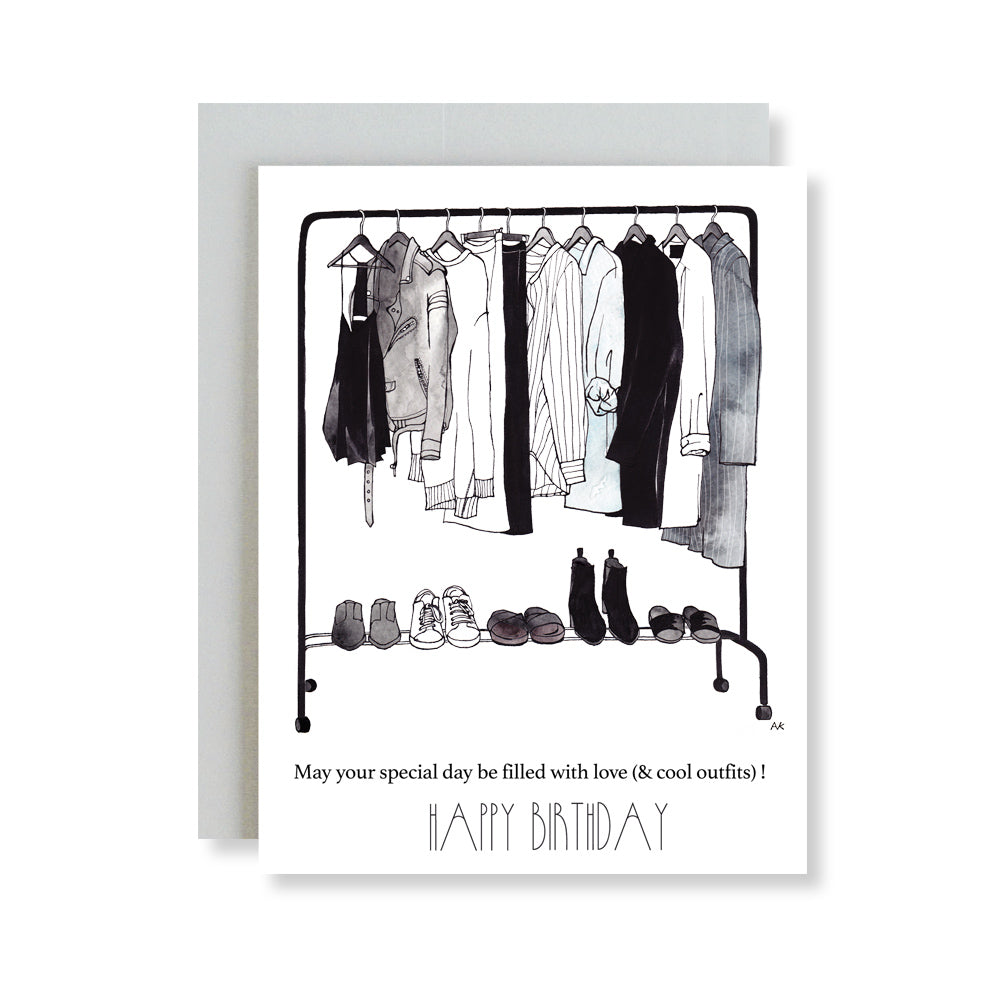 closet fashion illustration card