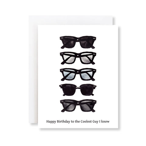 mens sunglasses fashion illustration birthday card, card for him