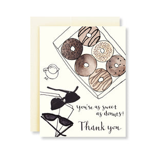 you're as sweet as donuts thank you card