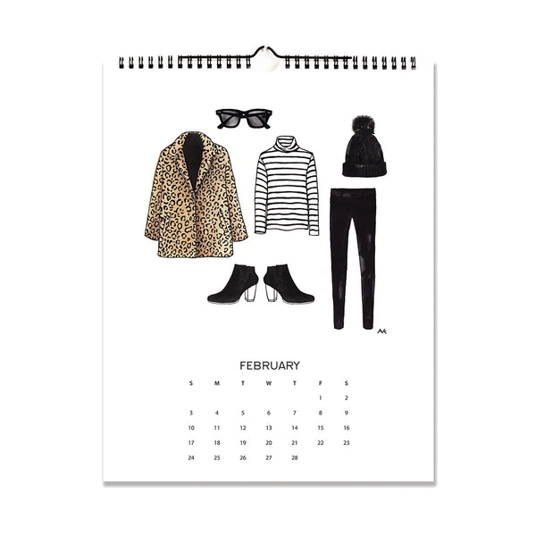 leopard jacket fashion wall calendar