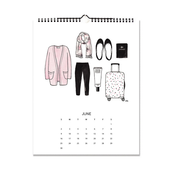 fashion sketch calendar 2019