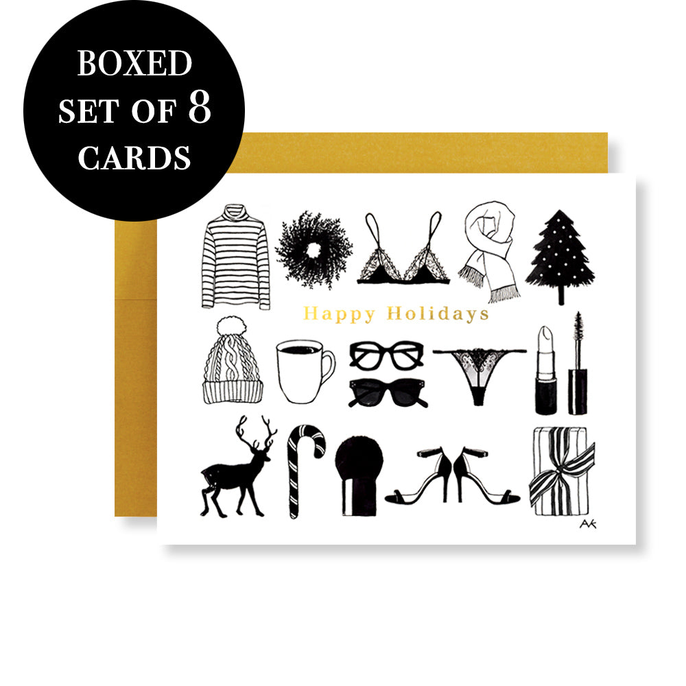 Fashion Illustration Chic Holiday Boxed Card Set