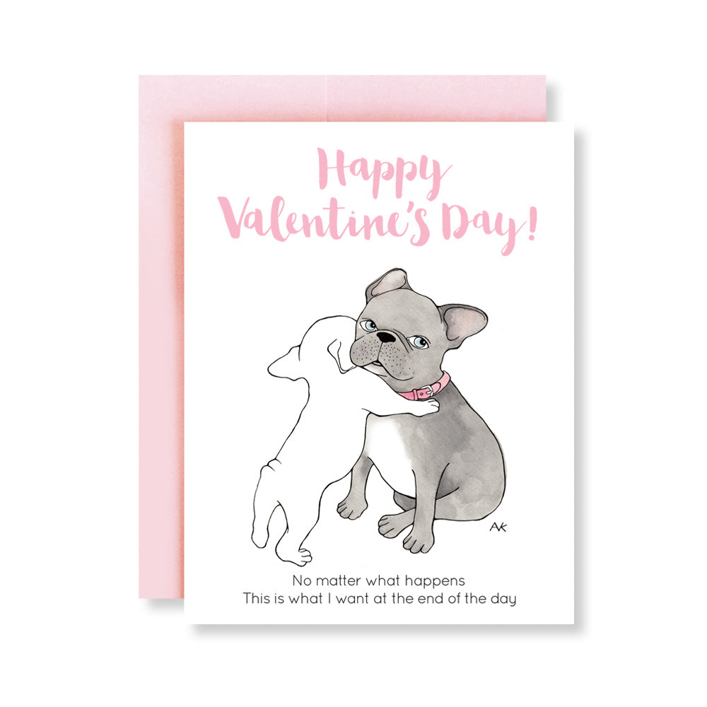 french bulldog funny valentines day card