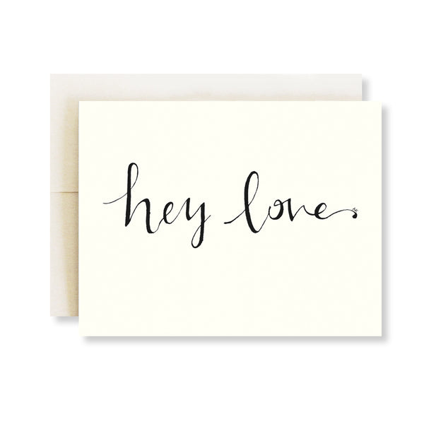 hey love calligraphy valentines day card for husband