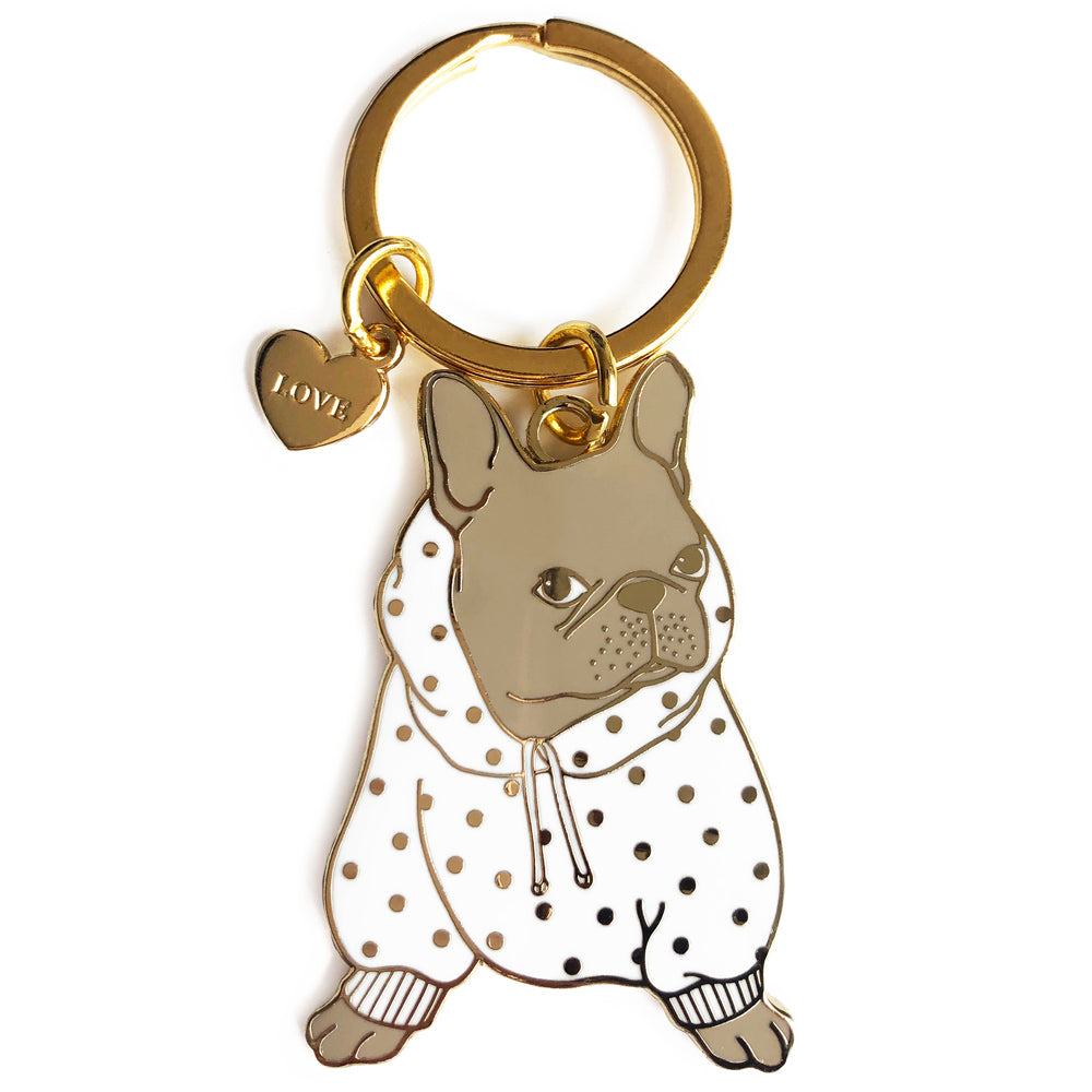 french bulldog keychain cute