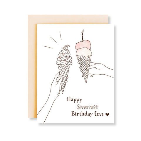 ice cream happy sweetest birthday card
