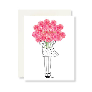 Flower Bouquet Illustration Just for You Card