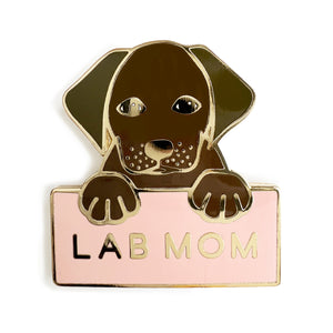 Labrador Retriever Lab Mom Enamel Pin - Chocolate