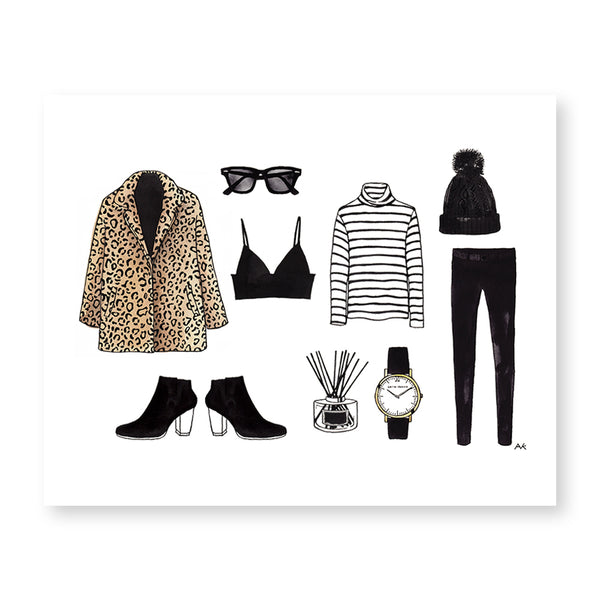 leopard jacket fashion illustration