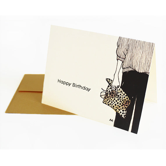 Leopard Fashion Illustration Stylish Birthday Card