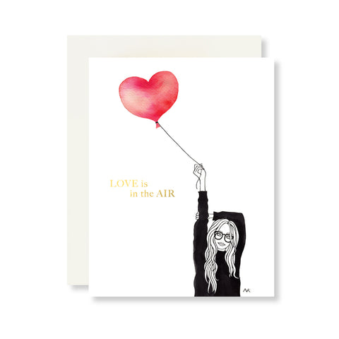 Fashion Illustration Heart Balloon Love Card