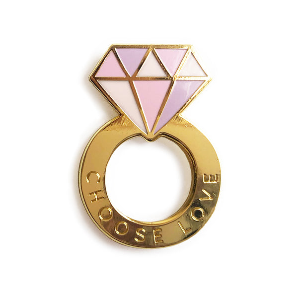 choose love ring enamel pin