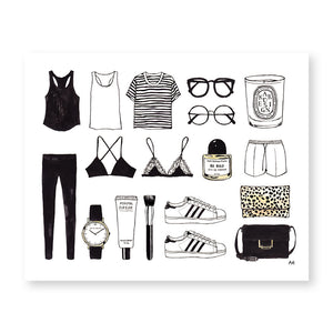 minimalist fashion illustration print