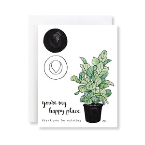 Plant Illustration My Happy Place Thank You Card