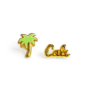 palm tree and cali earrings