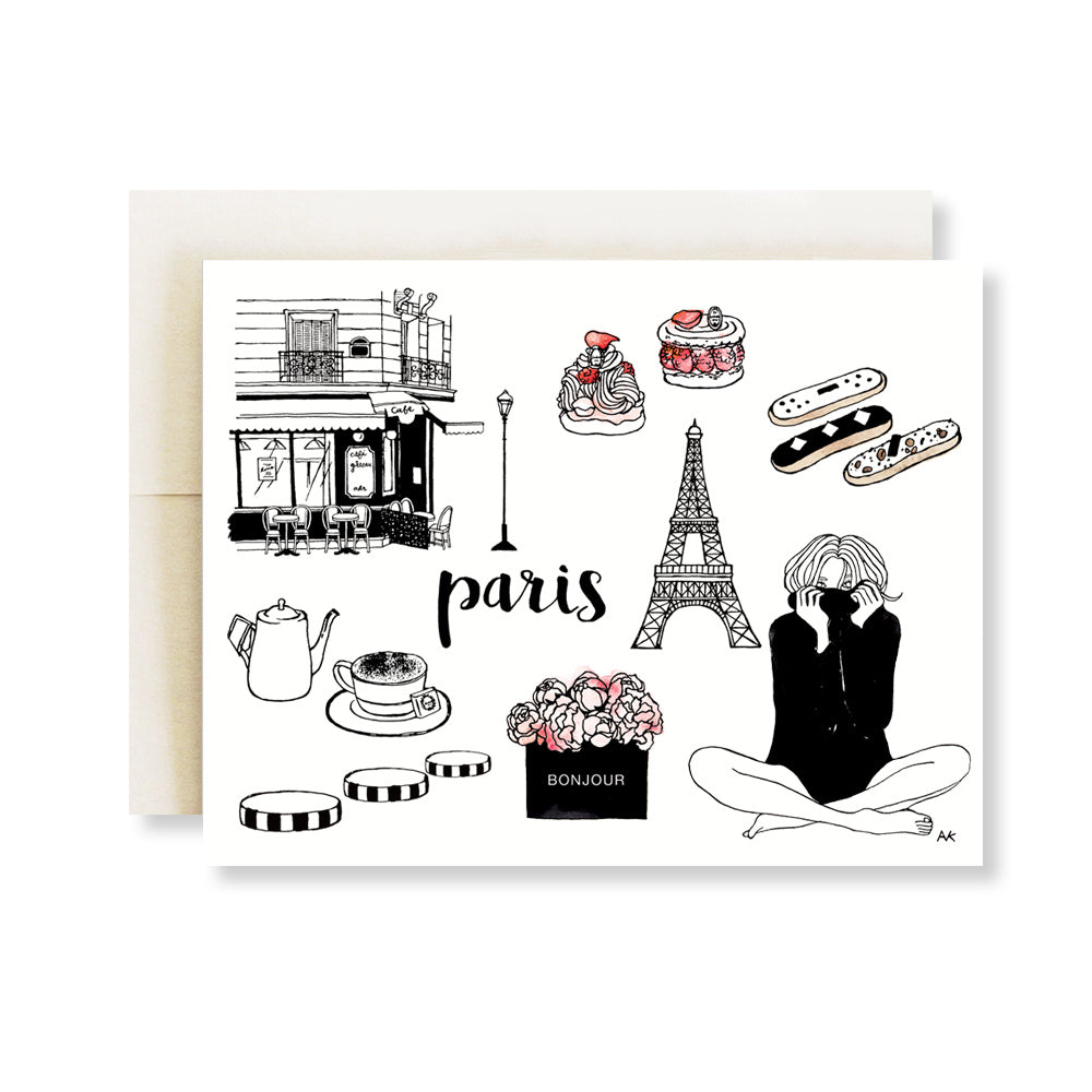 Paris City Illustration French Card