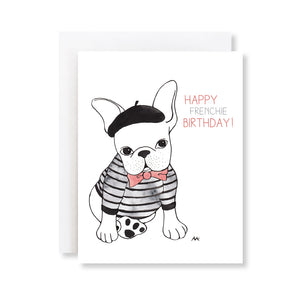 parisian french bulldog birthday card