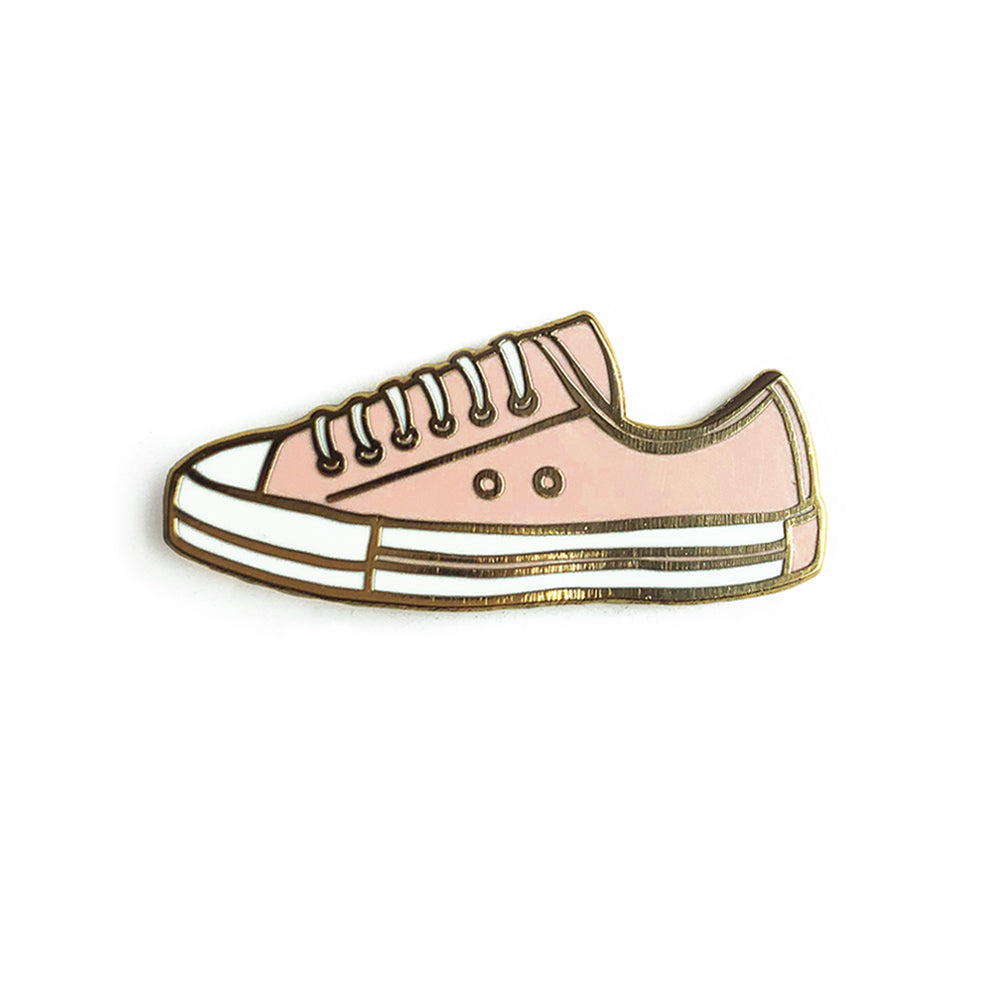 pink sneaker fashion enamel pin