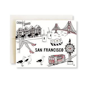 san francisco city illustration card