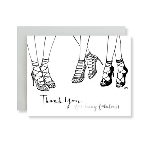 thank you for being fabulous heel sandal illustration card 