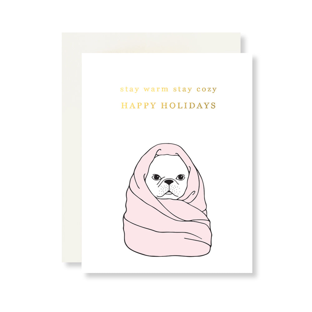 french bulldog holiday card cute