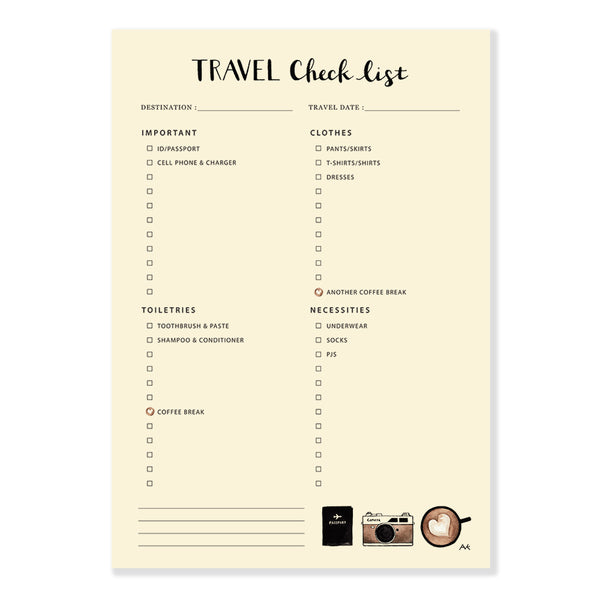 coffee travel checklist