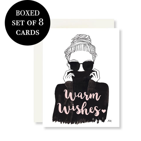 Warm Wishes Fashion Illustration Holiday Boxed Card Set
