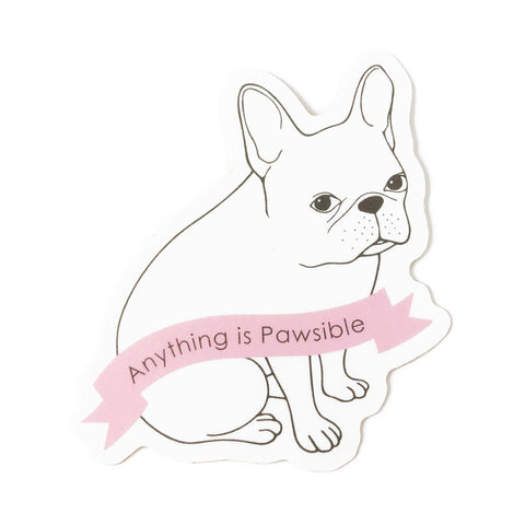 Fawn Frenchie Pawsible Waterproof Sticker