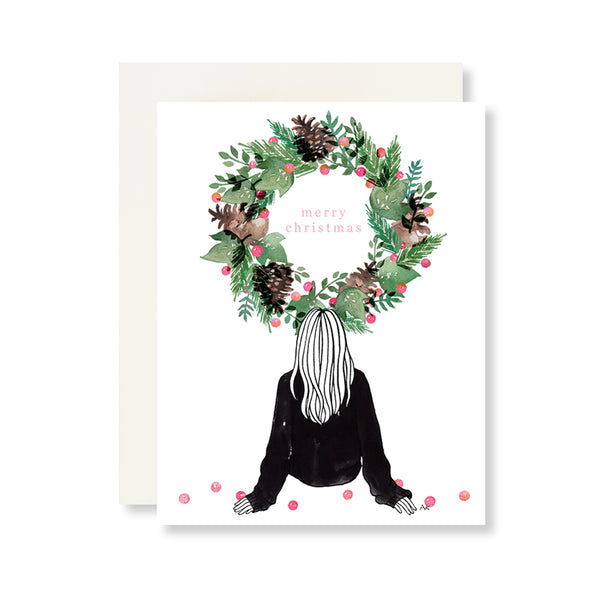 fashion girl illustration christmas card